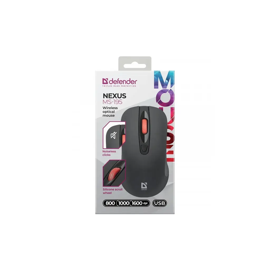Мишка Defender Nexus MS195 Wireless Black (52195) - фото 6