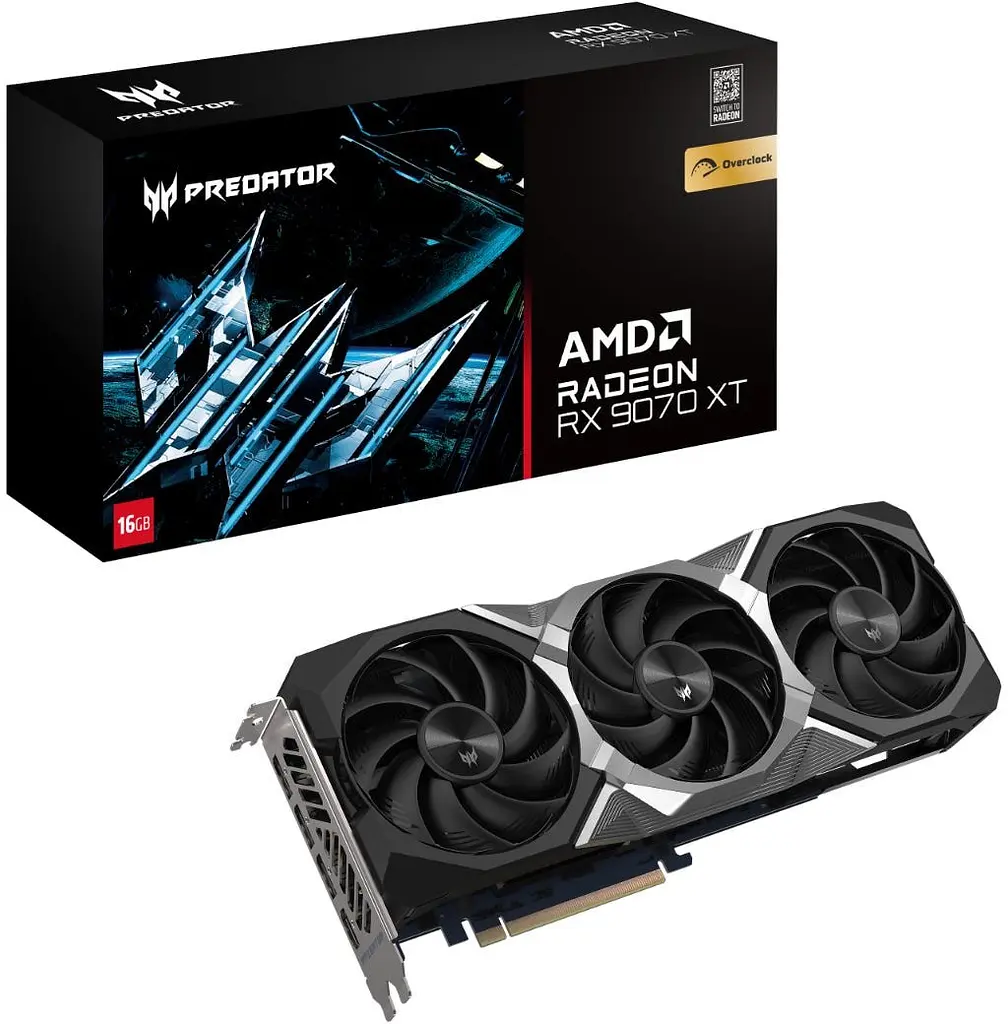 Відеокарта AMD Radeon RX 9070 XT 16GB Acer Predator BiFrost OC (DP.Z4FWW.P01)