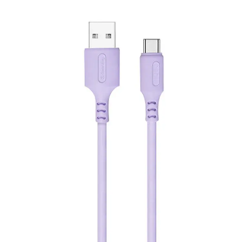 Дата кабель USB 2.0 AM to USB-C 1.0m soft silicone violet ColorWay (CW-CBUC044-PU)