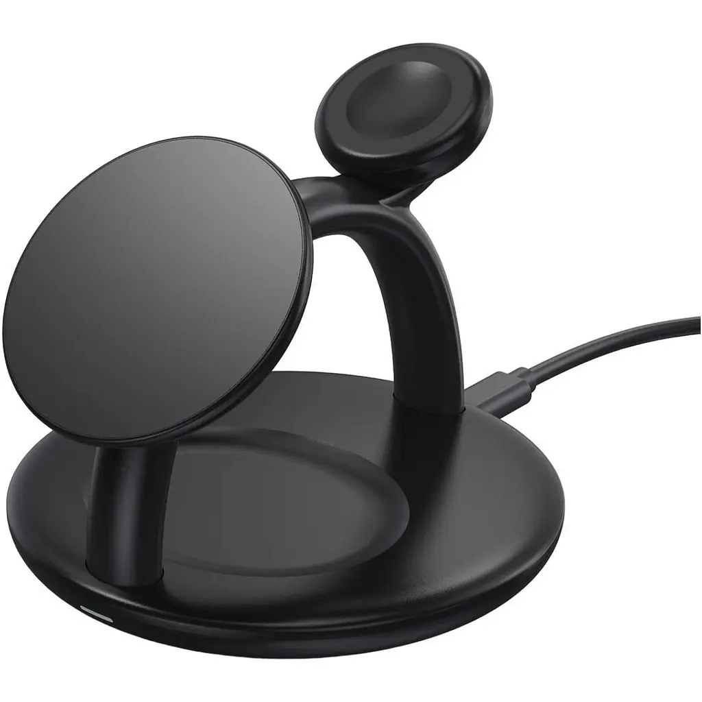 Бездротовий зарядний пристрій Choetech T587-F Magnetic 3 в 1 Wireless Charging Stand Black [101519] - фото 2