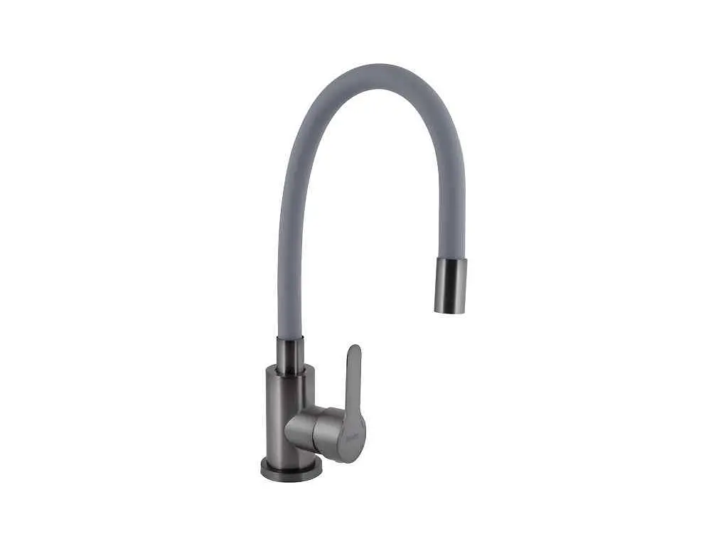 Змішувач Brinex на мийку графіт Pure 015F3 (k35) з гнучким виливом BRIPUR015F3GRG