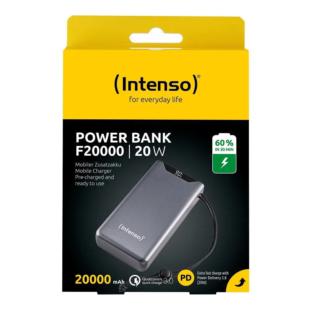 Портативний зарядний пристрій USB 20000MAH QC3.0 GREY F20000 7332054 INTENSO - фото 3