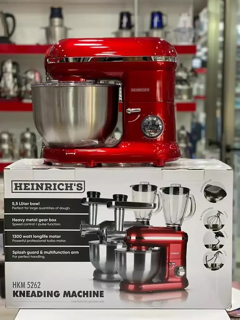 Кухонний комбайн-тестоміс 3 у 1 Heinrich's HKM 5262 Red 5.5 л - фото 8