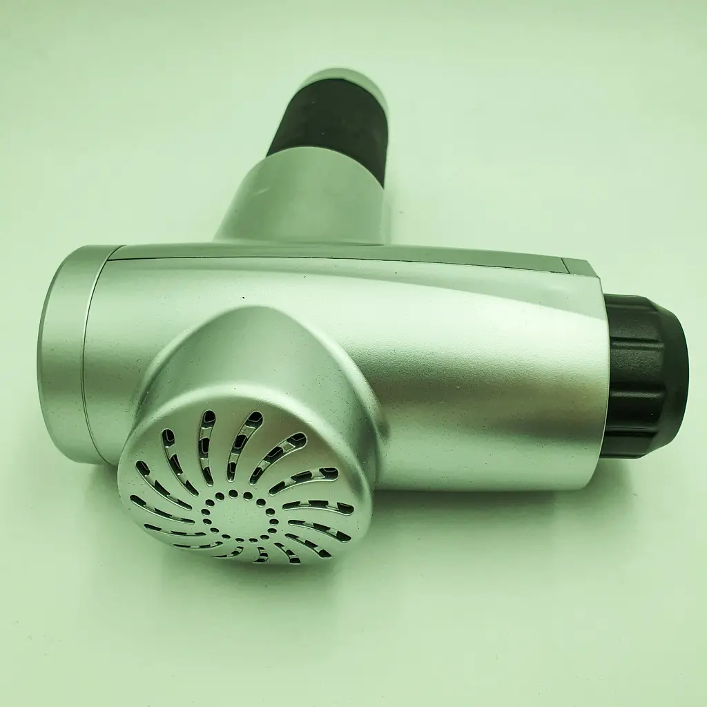 М'язовий масажер для тіла ручний акумуляторний портативний 4 насадки Fascial Gun MP-320 сірий - фото 5