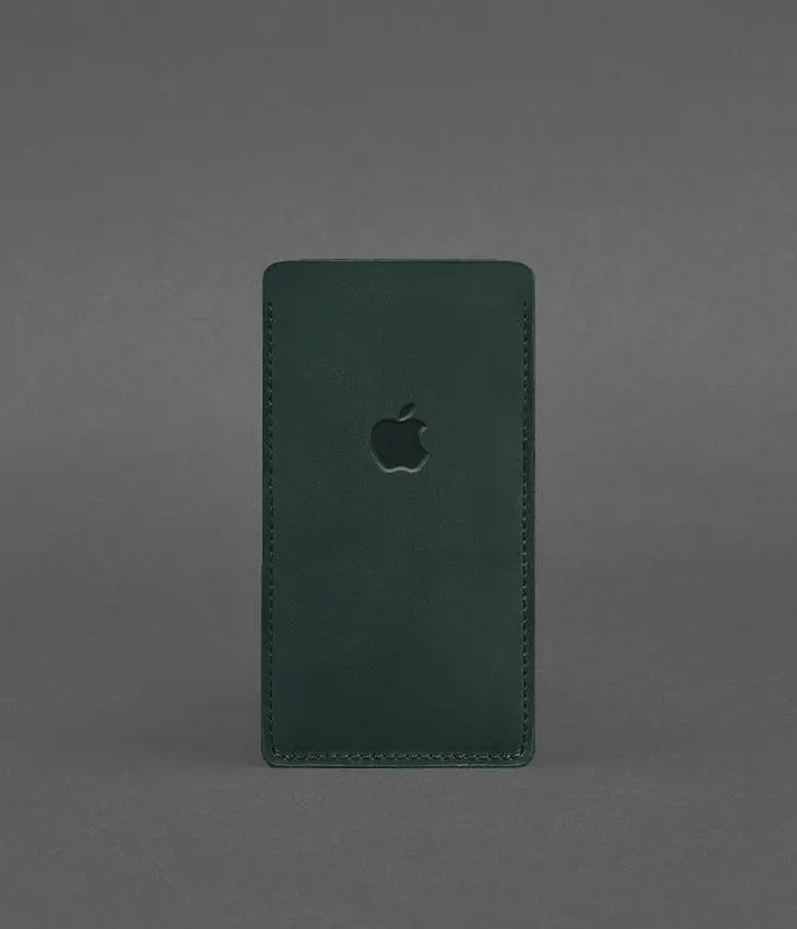 Кожаный чехол для iPhone 12 Зеленый Crazy Horse - фото 2