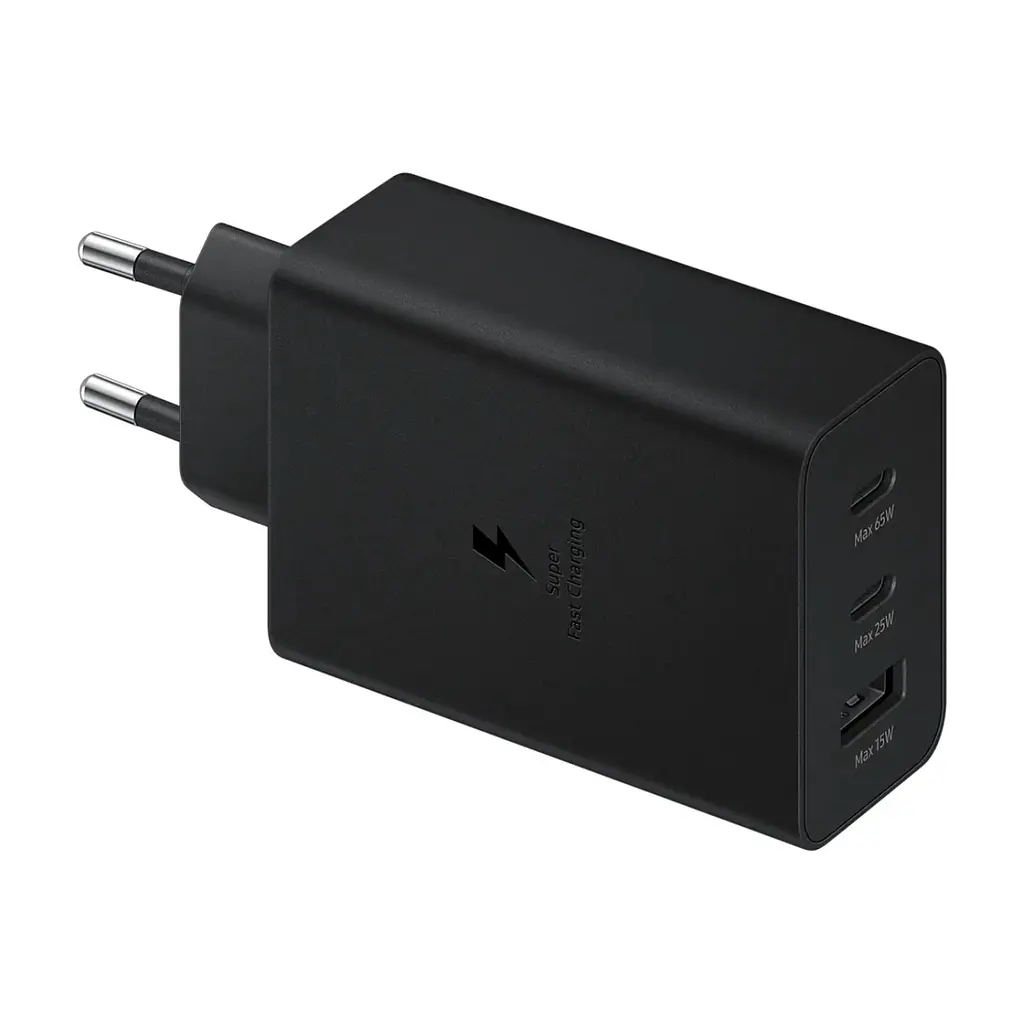 Зарядний пристрій Samsung 2xUSB-С 65W PD PPS/USB-A Black (EP-T6530NBEGEU)