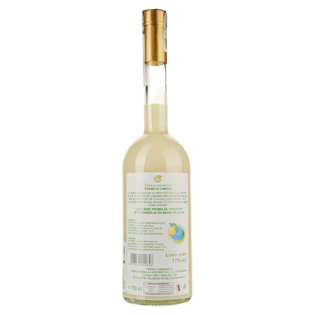 Лікер Terra di Limoni Crema di limoncello Costa d'Amalfi, 17%, 0,7 л (Q5895) - фото 2