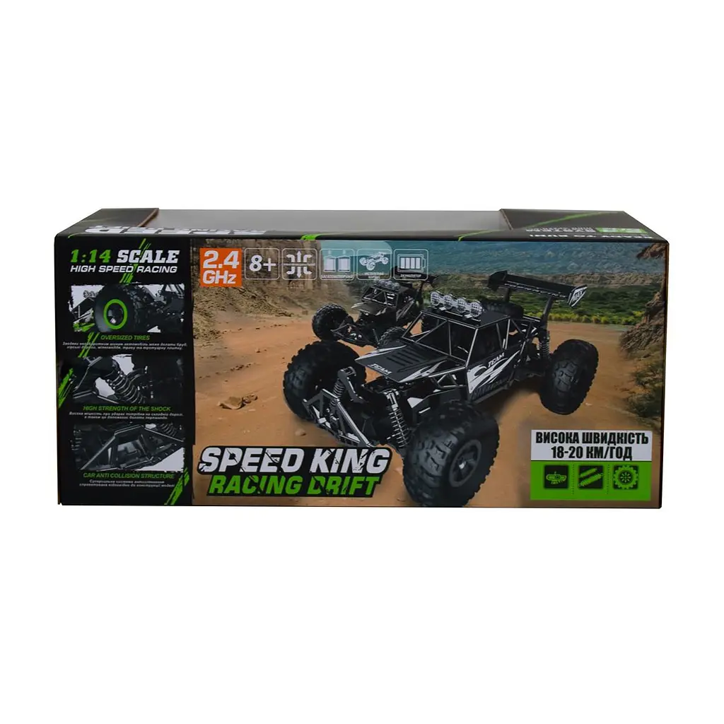 Автомобіль OFF-ROAD CRAWLER з р/к - RACE (матовий чорний, метал. корпус, акум.6V, 1:14) Sulong Toys SL-309RHMBl - фото 5