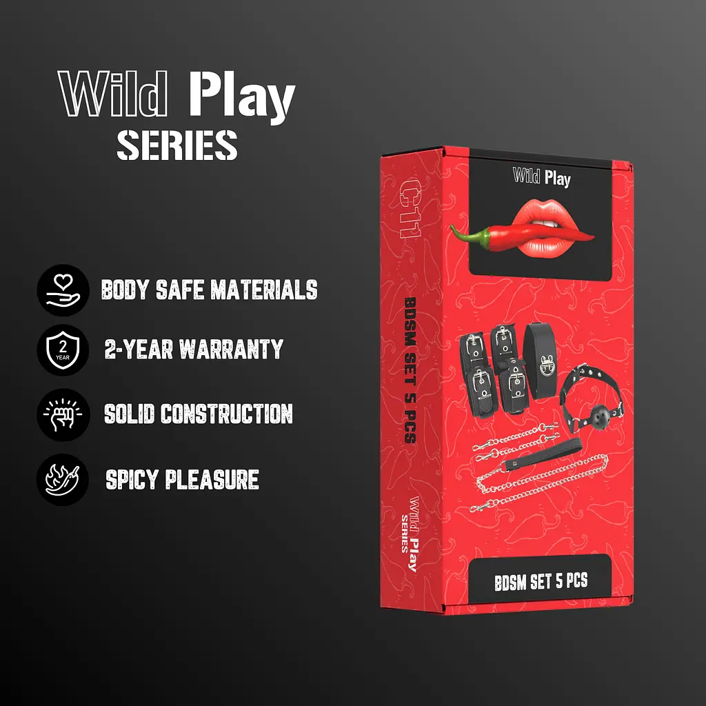 Набір БДСМ Erospace Wild Play BDSM Set 5 pcs C11 62050072-0011 104596 - фото 7