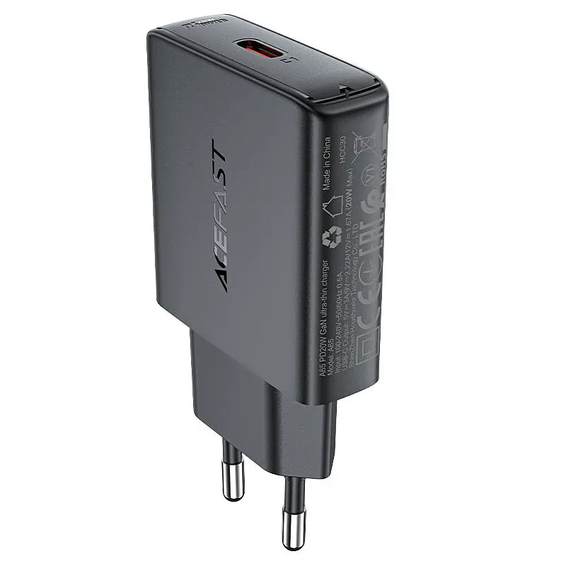 МЗП Acefast A65 PD20W GaN (USB-C) Black - фото 2