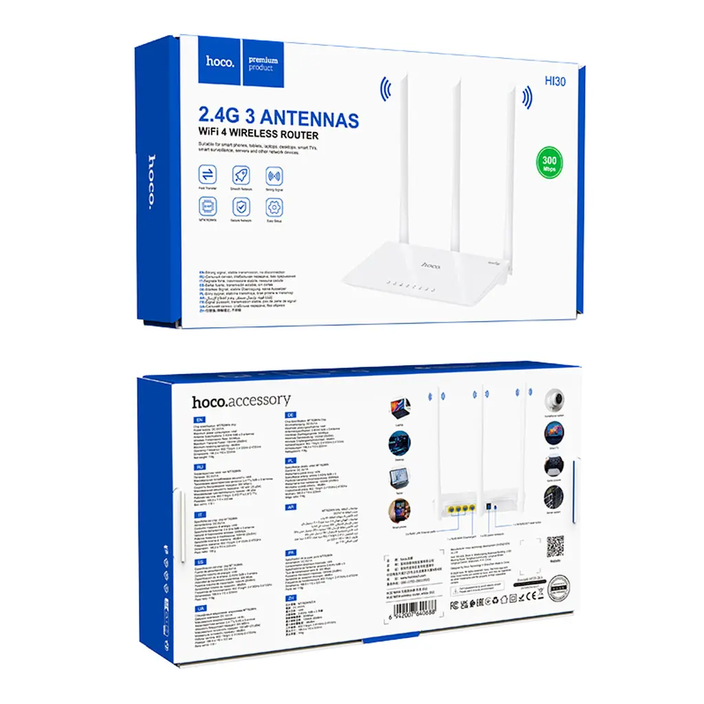 Маршрутизатор HOCO HI30 WiFi4 wireless router EU - фото 2