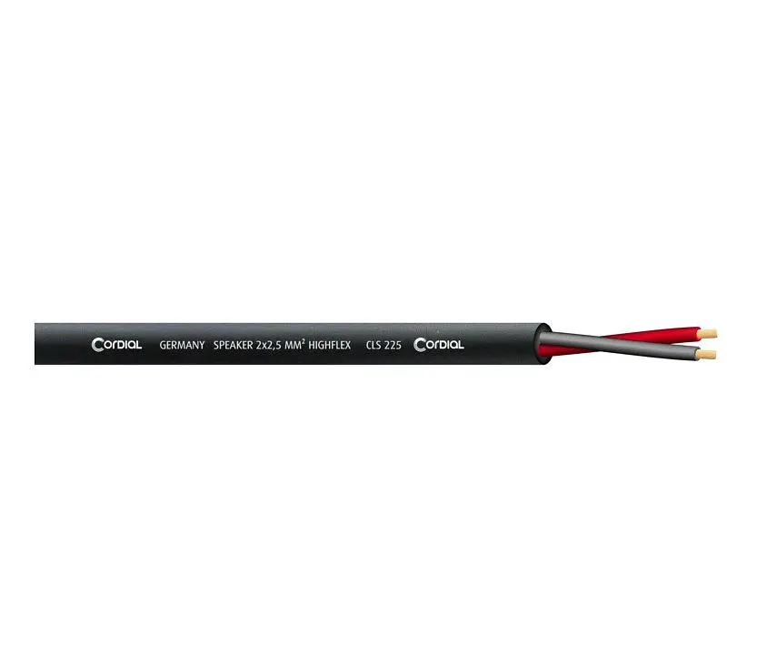 Акустический кабель 2х2,5 мм² Cordial CLS 225 Black Loudspeaker Cable Hi-Fi highflex