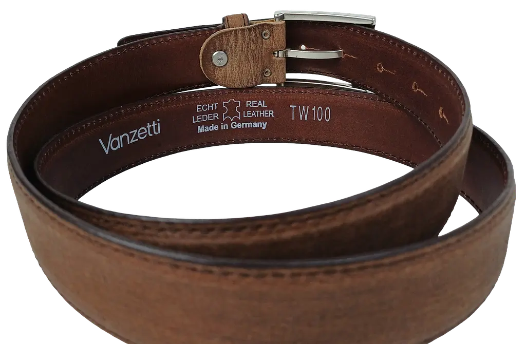 Ремінь чоловічий Vanzetti Vintage 116 см 3.3 см шкіра Коричневий - фото 8