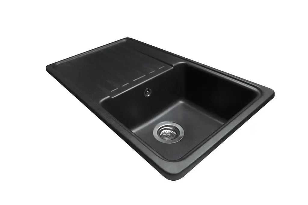 Кухонна мийка гранітна Miraggio Versal black 758x462x201 00211307, Чорний - фото 3