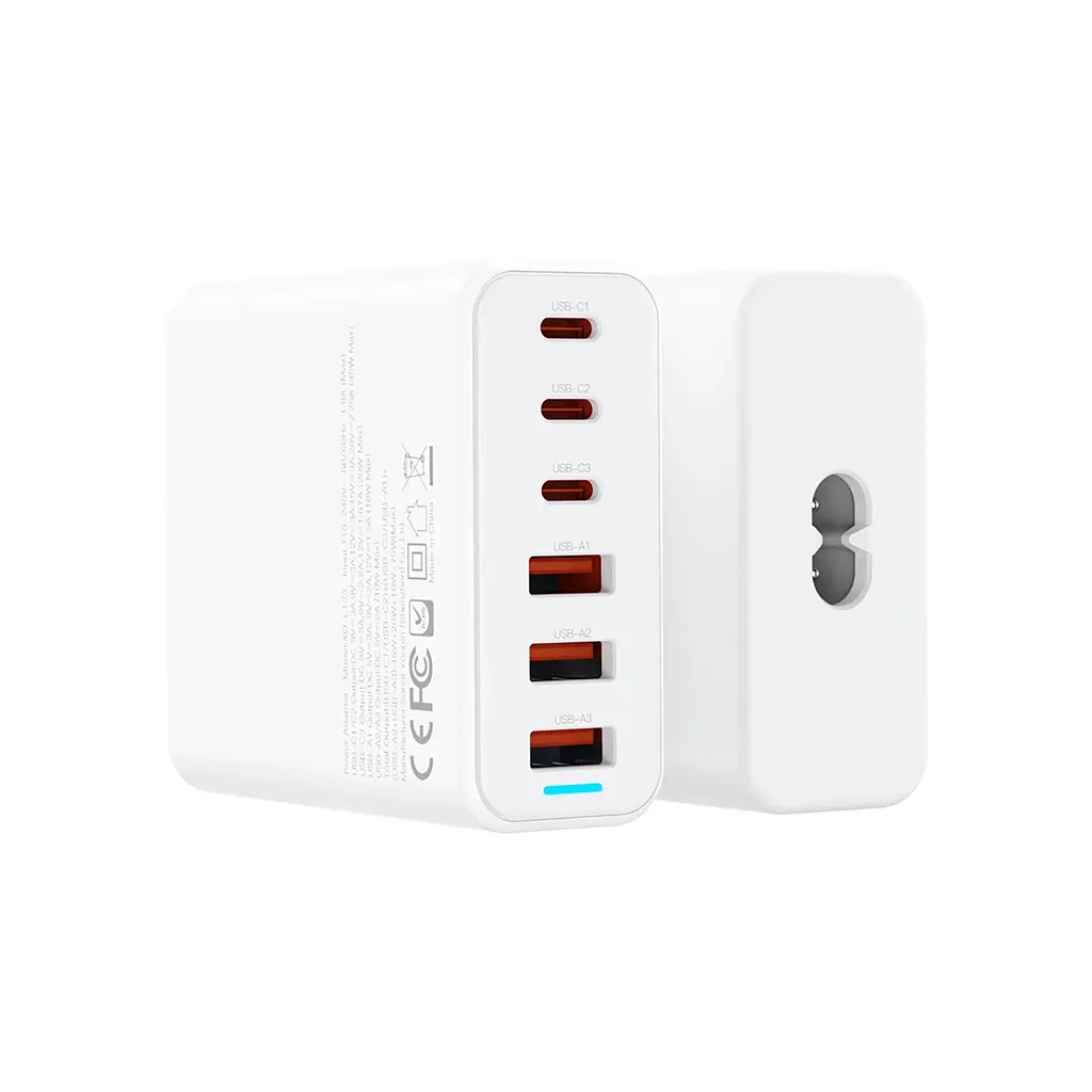 Зарядний пристрій XO L133 3xUSB-A + 3xUSB-C 75 Вт білий (L133.white) - фото 2