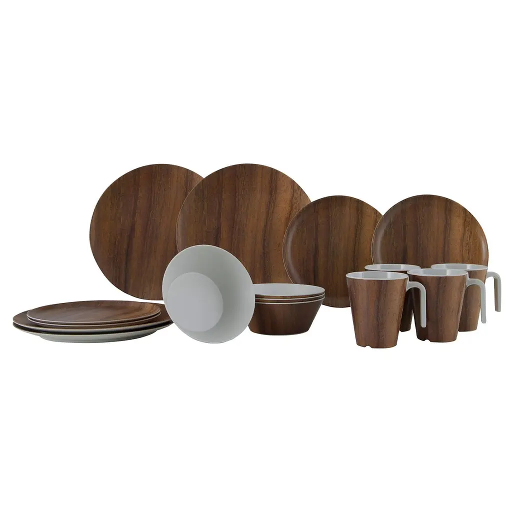 Сервіз столовий Gimex Tableware Nature 16 Pieces 4 Person Wood (6913100) - фото 6