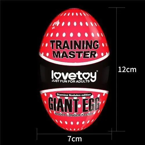 Мастурбатор-яйце Lovetoy Giant Egg Stamina Nodules Edition з рельєфом, 12 см (червоний) - фото 7