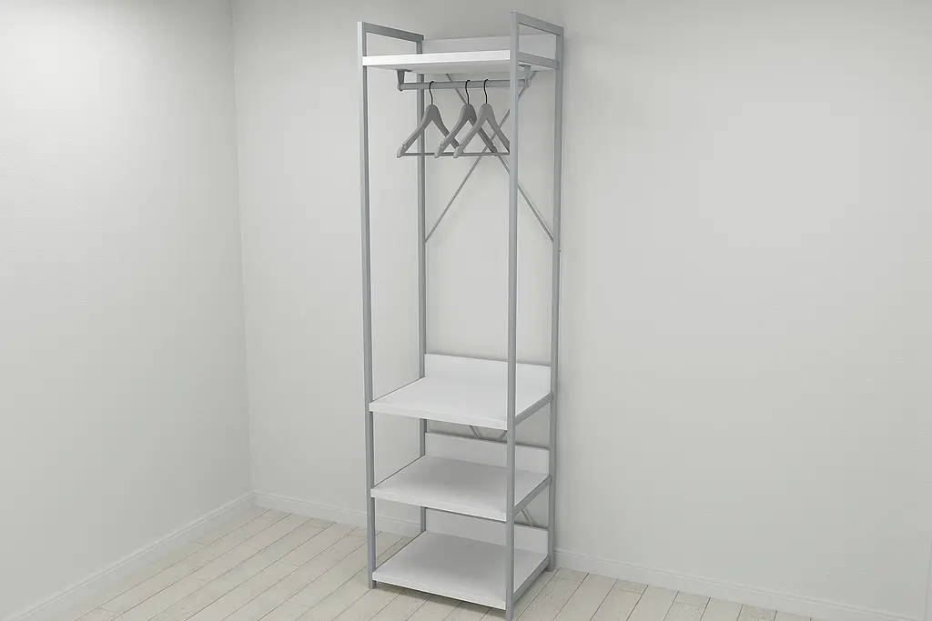 Шафа Гардероб Уні секція 3 серії Конект Ferrum-decor 220x60x50см Сірий метал ДСП Білий 32 мм (FRD-104527) - фото 6