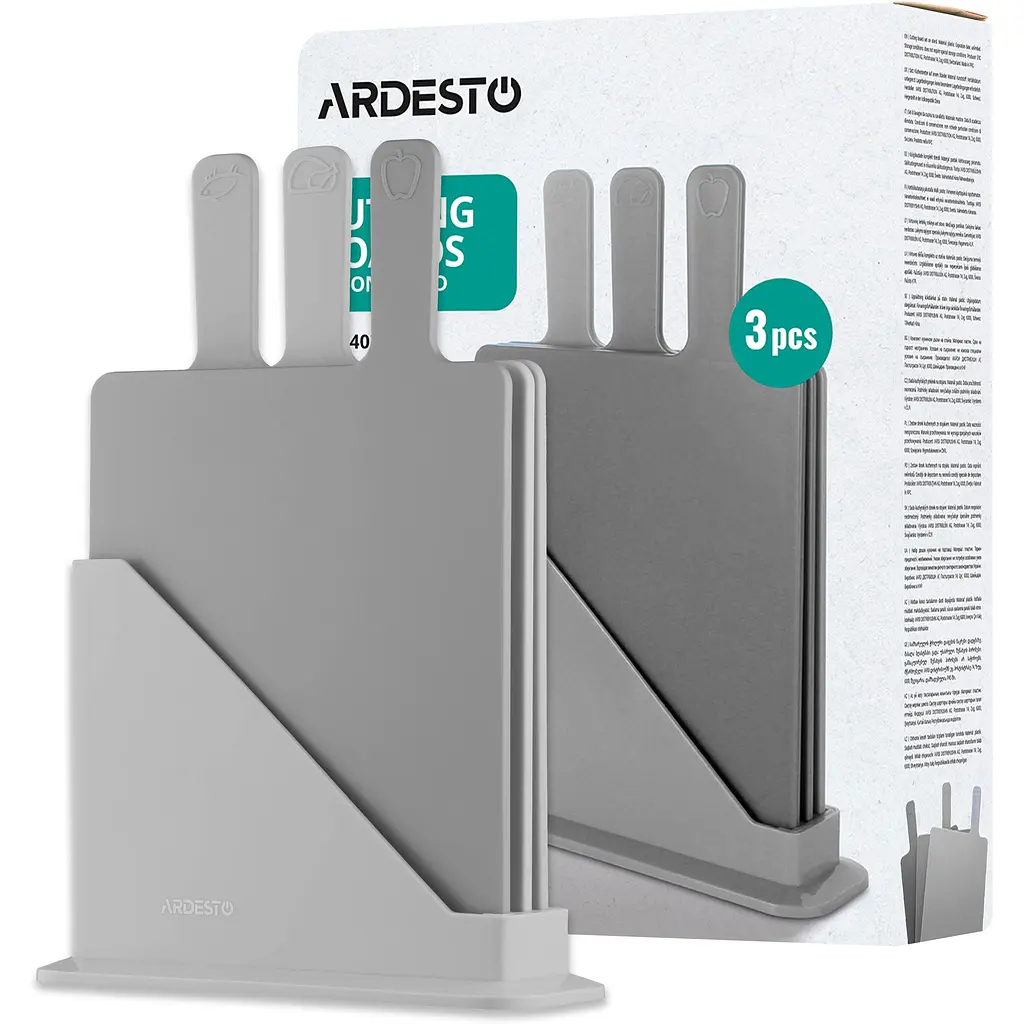 Набор кухонных досок на подставке Ardesto Fresh 24.1х33х7.9 см 3 шт. (AR1403GRB) - фото 7