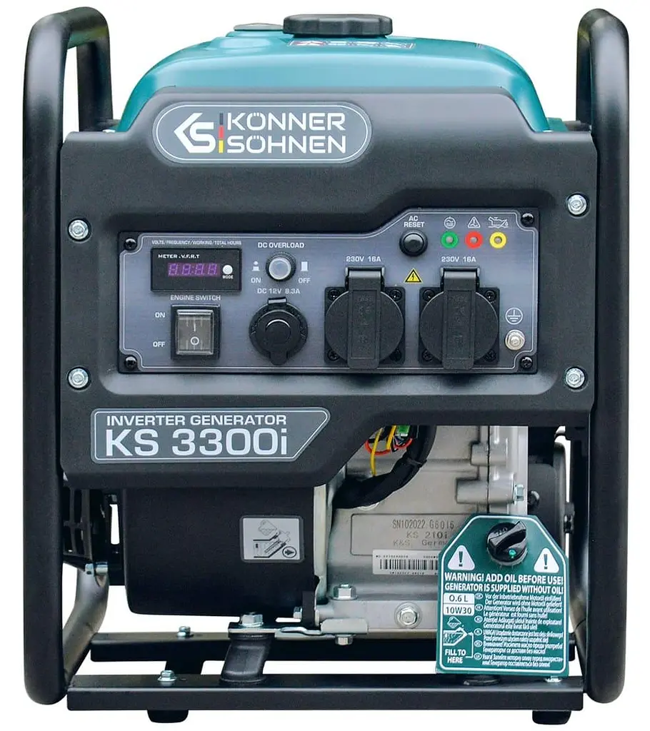 Генератор інверторний KonnerSohnen KS 3300i, 230В, 3.3кВт, ручний запуск, 25.5кг / 3000 Вт / Бензин (KS3300I) - фото 2
