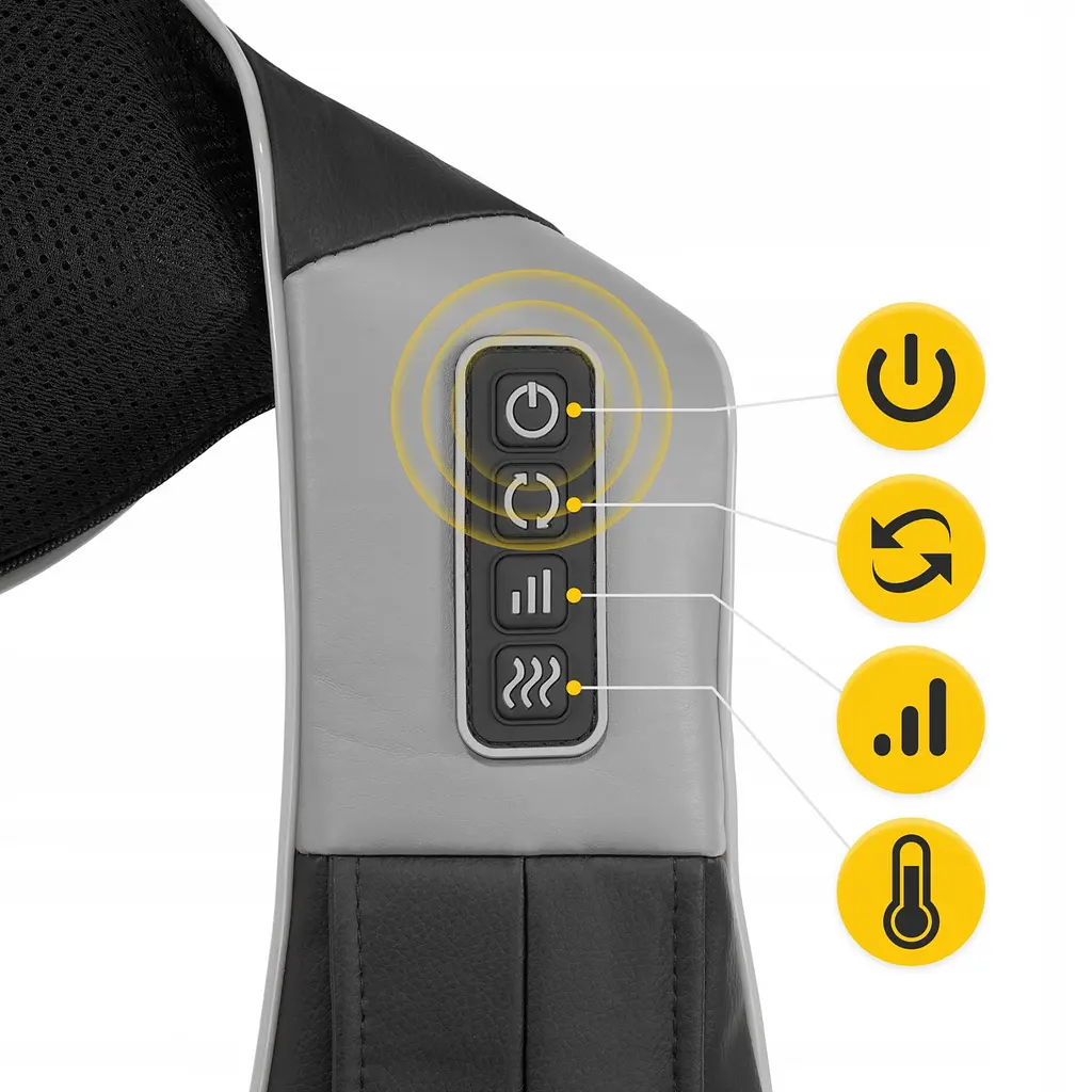 Накидка-масажер 4FIZJO Shiatsu Ultra+ для шиї та спини, акумуляторна 4FJ0611 Black/Grey (P-5907739319098) - фото 9