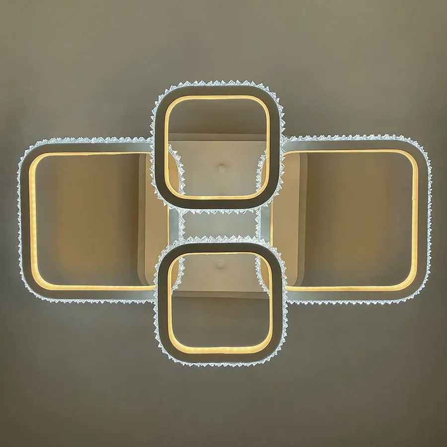 Светодиодная LED люстра с подсветкой RGB в белом корпусе | Ст. A 77074/2+2 RGB WT | Line F - фото 2