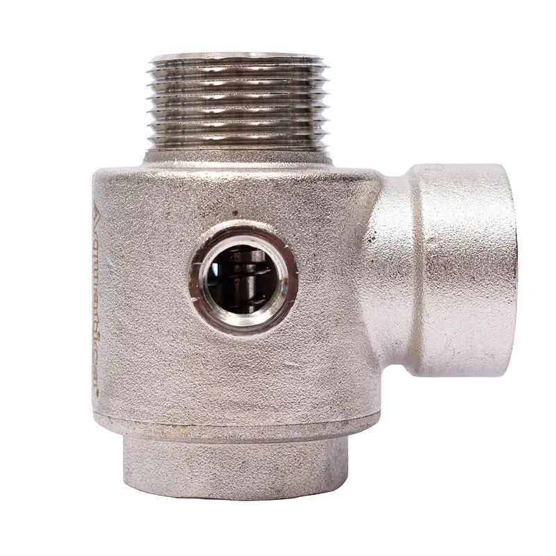 З"єднувач п'ятививідний +зворотний клапан 80мм M1"×F1"×F1"×M1/4"×F1/4" Silver 480г AQUATICA (779601) - фото 4
