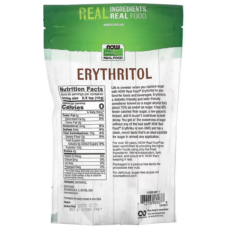 Замінник харчування Erythritol 454 грам NOW fit0016427 - фото 2