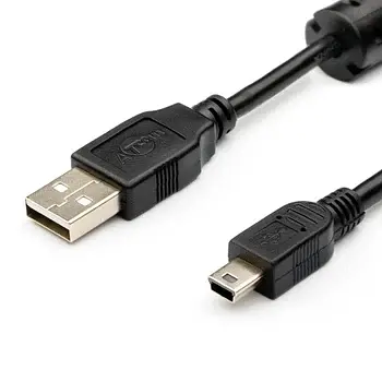 Кабель 1.8m USB 2.0 (AM/Mini USB (5 pin) Atcom (3794) с феритом