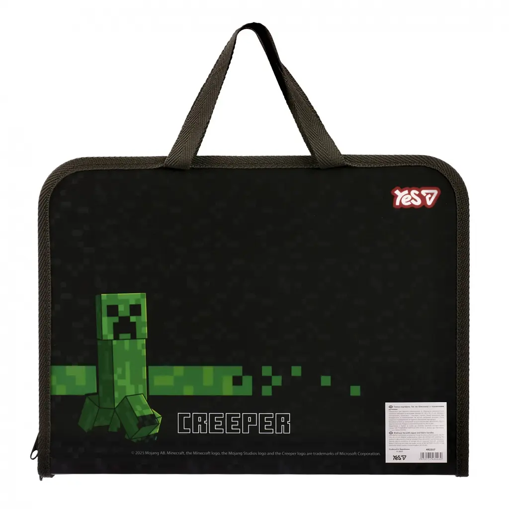 Папка - портфель Yes FC на блискавці з тканинними ручками Minecraft Mining (492357) - фото 4
