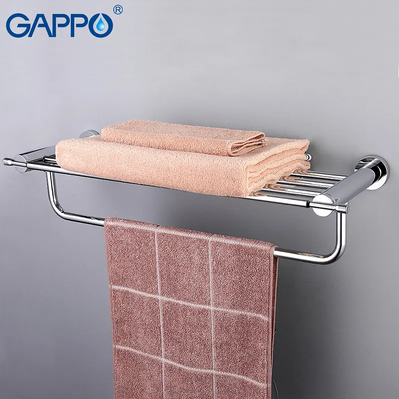 Полка с держателем для полотенец Gappo G1824, 580 мм, Хром - фото 3