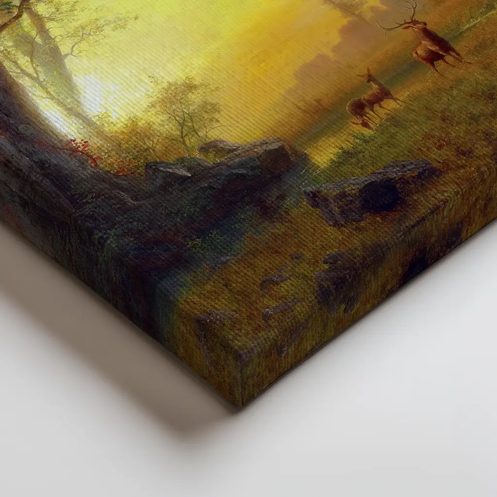 Інтер'єрна картина Світло в лісі, Альберт Бірштадт, Albert Bierstadt, Light in the Forest, репродукція картини, 60×48 см (id7361) - фото 4