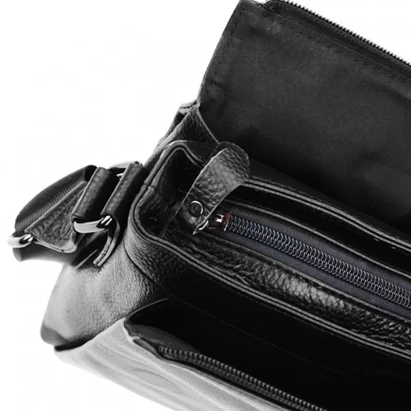 Чоловіча шкіряна сумка Borsa Leather 1t8871-black - фото 5