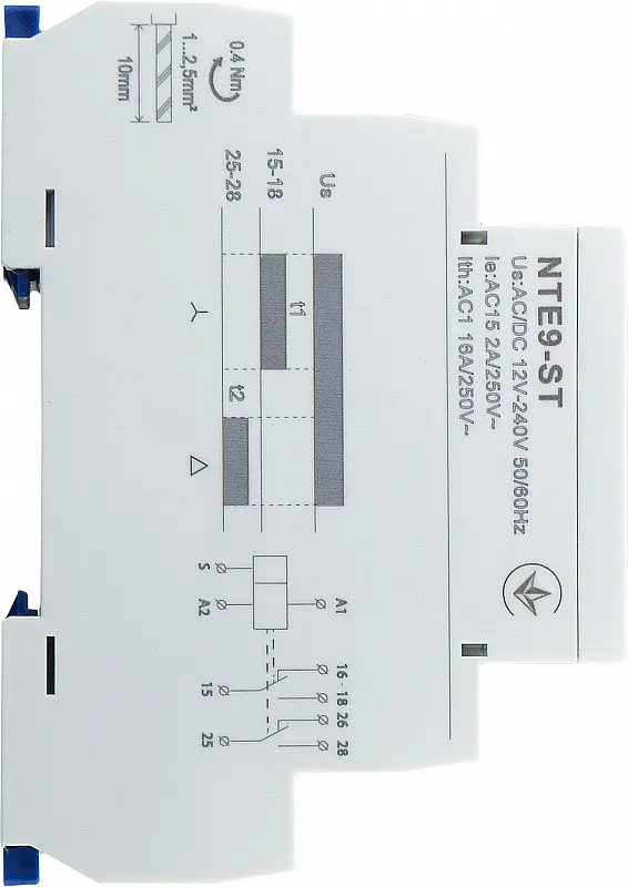 Реле часу зірка/трикутник NTE9‑ST AC/DC 12‑240V АСКО‑УКРЕМ (A0010240010) - фото 4
