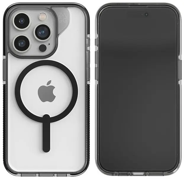 Оригінальний протиударний чохол Gear4 Crystal Palace MagSafe для iPhone 15 Pro (6.1") Прозорий Black - фото 2