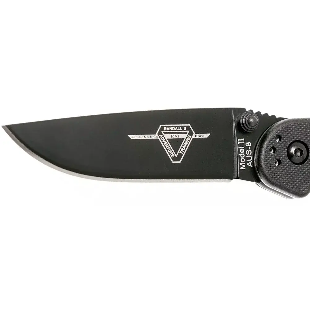Нож Ontario Knife RAT II AUS-8 BB Black - фото 3