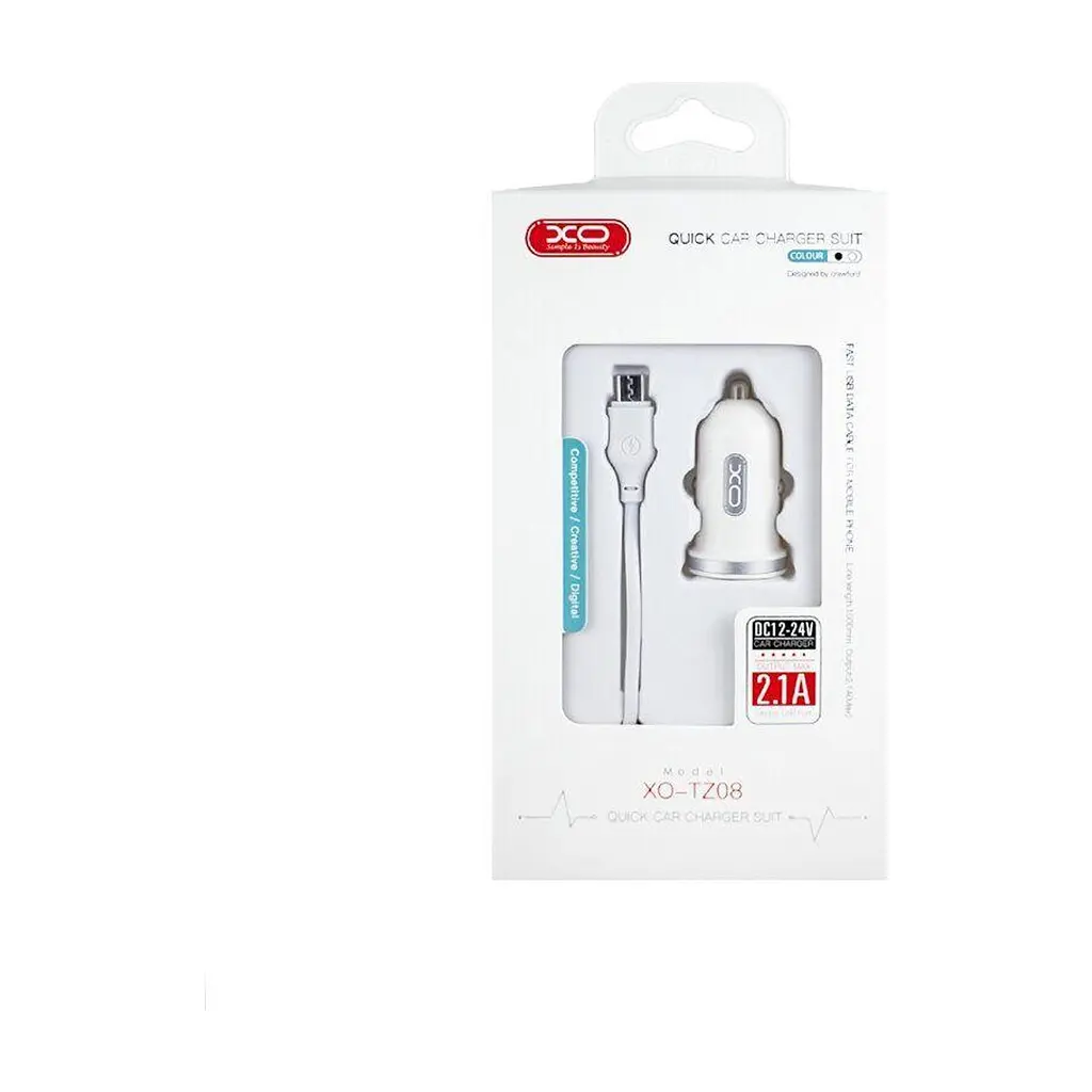 Зарядний пристрій XO 2xUSB 2.1A + cable USB to Micro 5P white (TZ08-M-WH) - фото 5