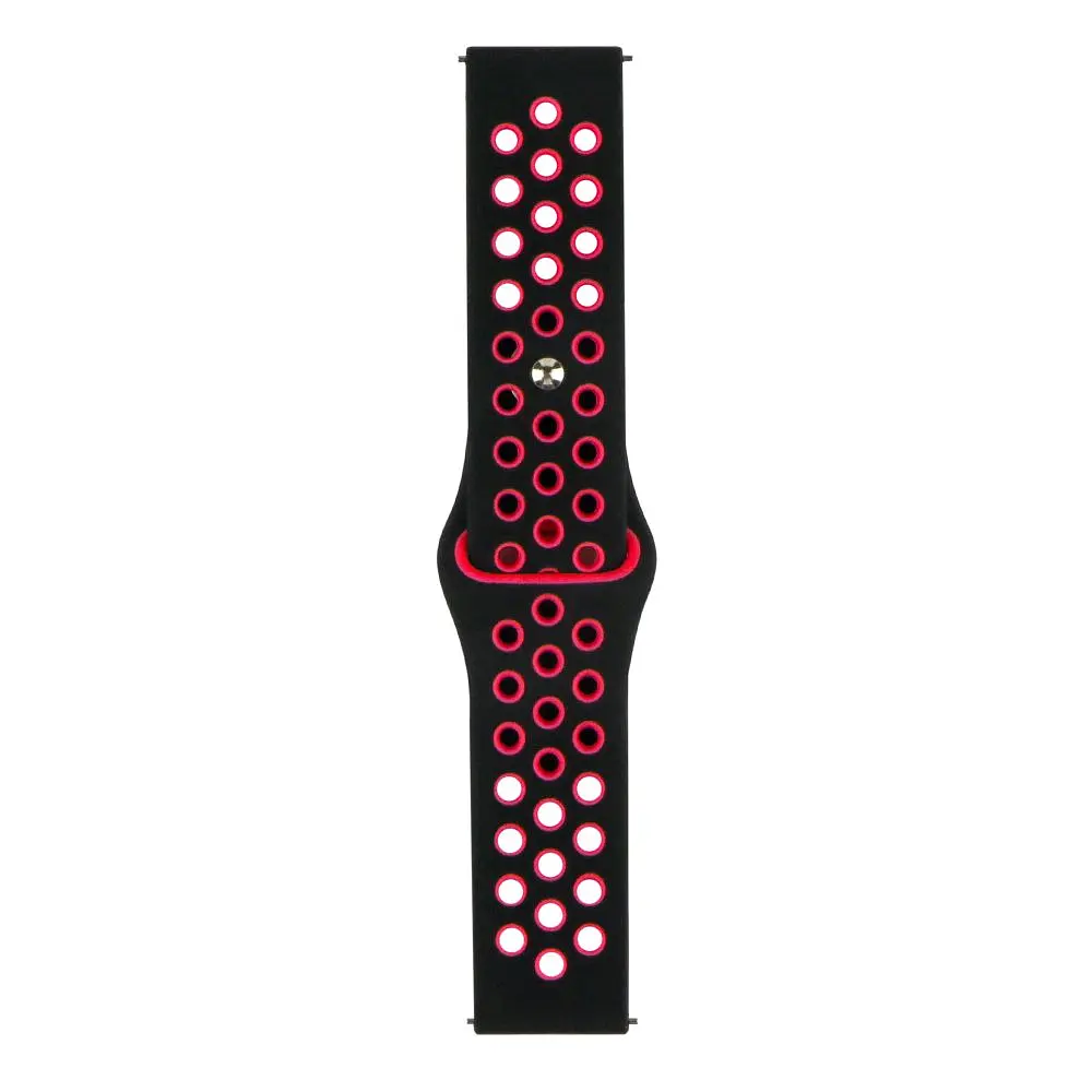 Ремінець Universal 20mm Silicone N Sport Samsung/Amazfit/Huawei Black Red (35718_3577901) - фото 2