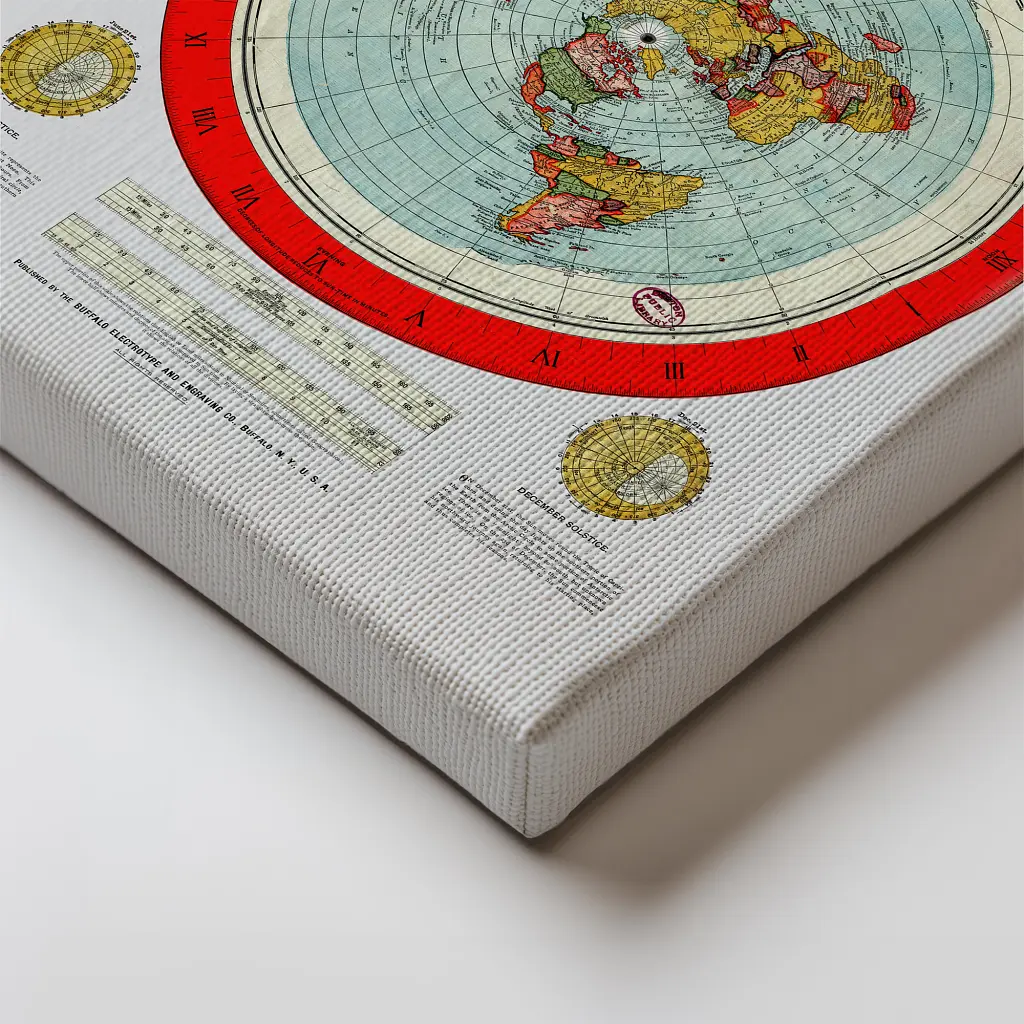 Інтер'єрна картина Карта Глісона, пласка Земля, Alexander Gleason, Flat Earth Map (1892), 85×60 см (id6151) - фото 3