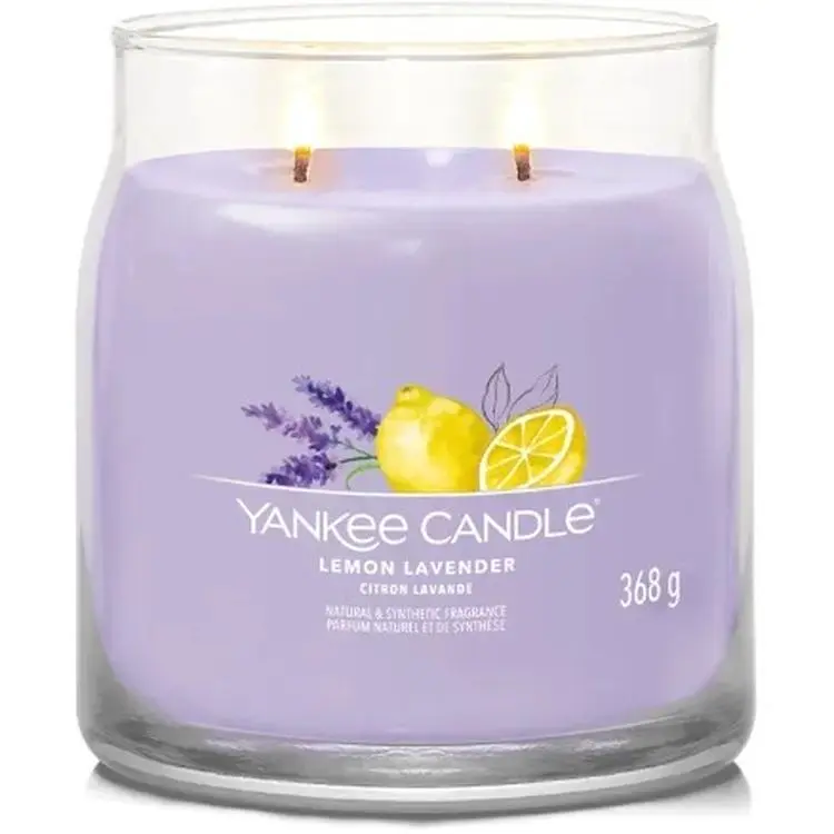 Свеча Yankee Candle Medium Lemon Lavender Лимон и лаванда 368 г (1630004E) - фото 2