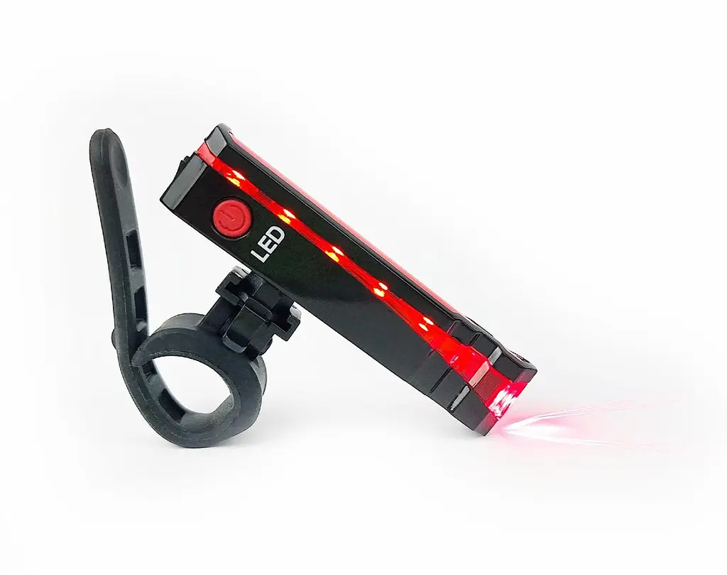 Велосипедна фара задня West Biking 200 Lm USB 1000 mAh з боковим лазером 10х2х3 см (G0000923) - фото 4