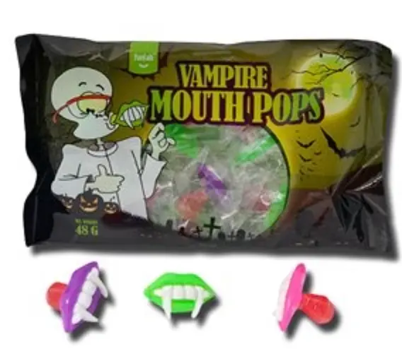 Льодяники Funlab Halloween Vampire Mouth Pops 8 x 6г - фото 3