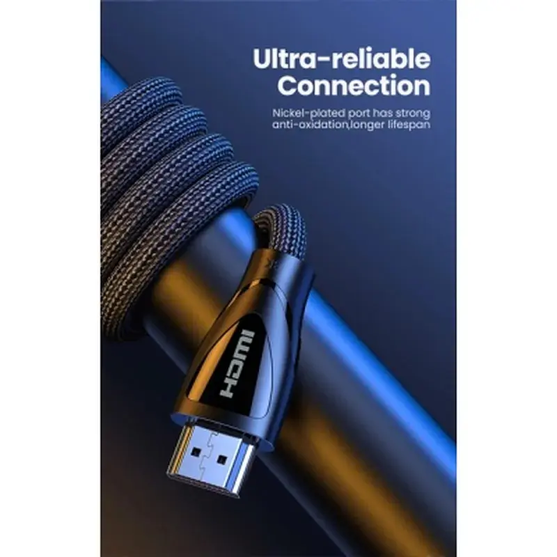 Кабель мультимедійний HDMI M to HDMI M 2.0m braided HD140 black Ugreen (80403) - фото 4