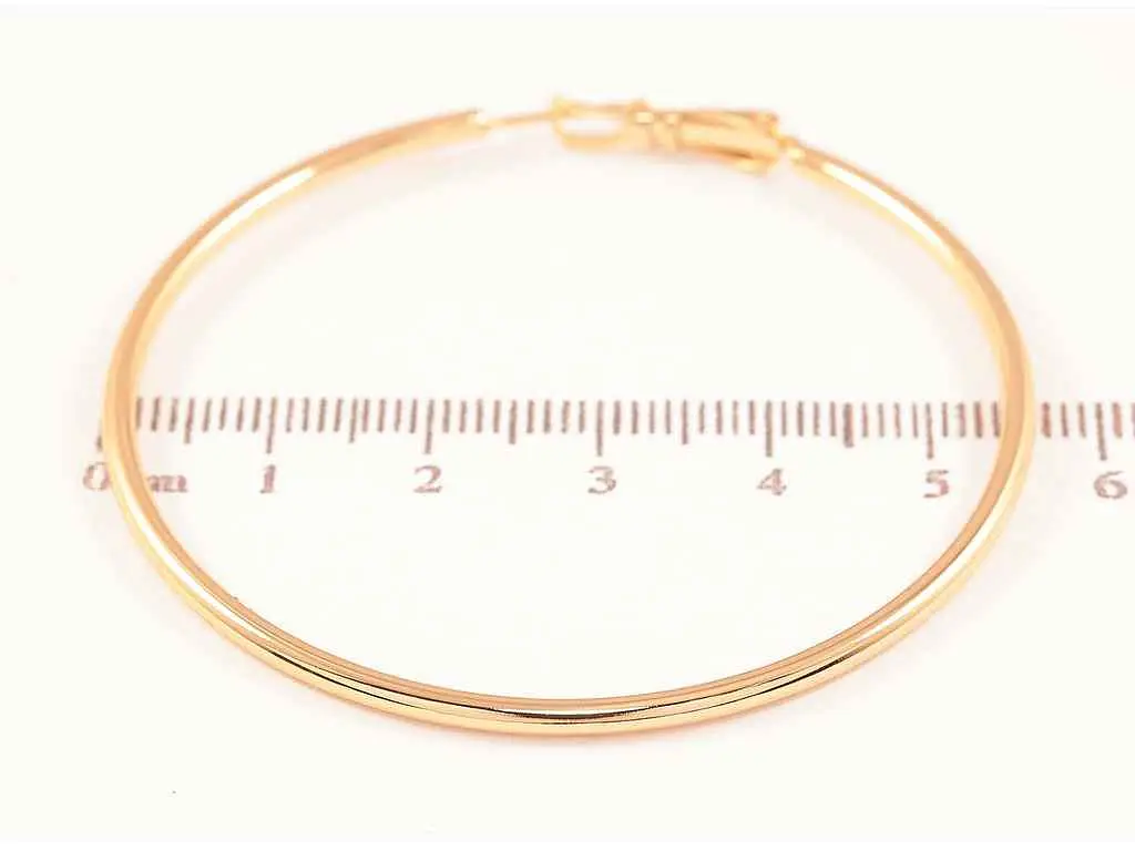 Сережки Xuping Позолота 18K кільця конго "Декоративний візерунок" ø 5.5см 270625 - фото 2