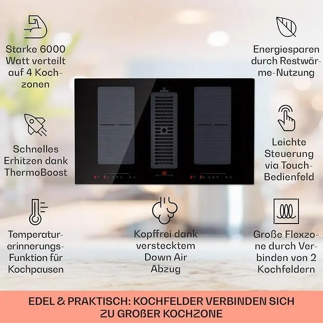 Індукційна плита з витяжкою Klarstein Full House DownAir System (10039858) - фото 2