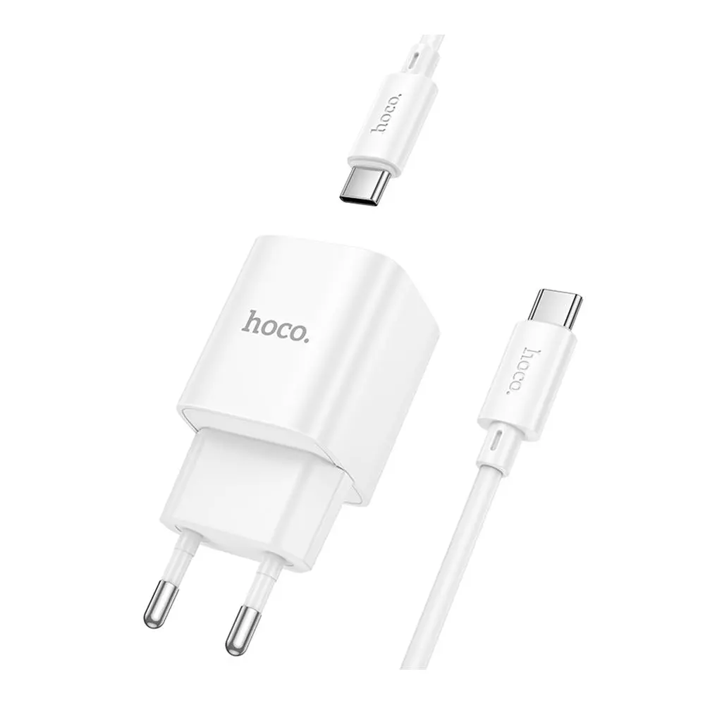 Зарядний комплект Hoco C146A Mini Charger 1USB-C PD/QC 20W 5V/3A Type-C to Type-C White (35279_3345665) - фото 4