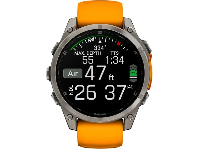 Спортивний годинник Garmin Fenix 8 47mm AMOLED Sapphire Titanium w. Spark Orange/Graphite Silicone Band (010-02904-10/11) - фото 10