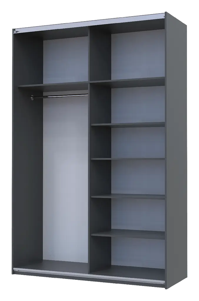 Шафа-купе Doros G-Caiser 2 дзеркала/3 частини 160х60х240 см Графітовий (42005021) - фото 3