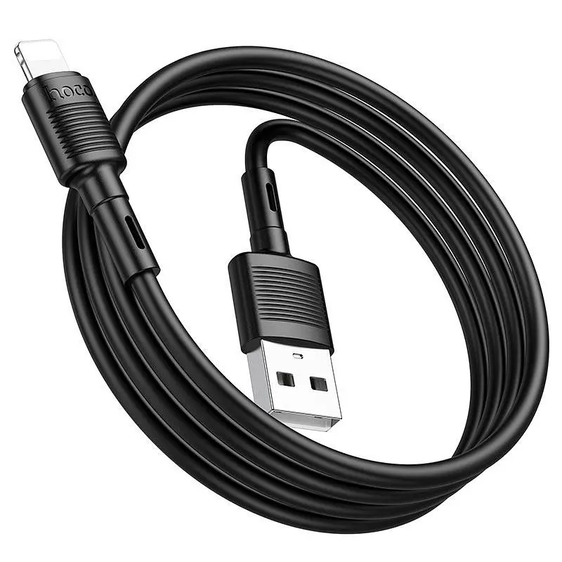 Кабель для iPhone iPad — HOCO X83 Victory charging Lightning cable 1 метр чорний - фото 2
