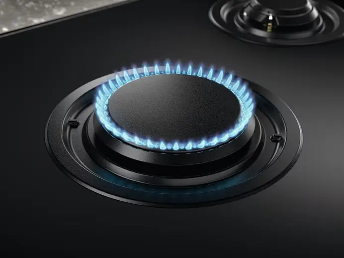 Варильна поверхня газова на склі Electrolux 75 см чугун електронне керування Hob2Hood чорний - фото 4